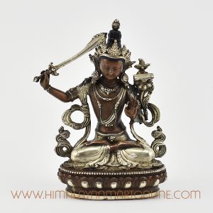 Silver Plated Manjushri Statue