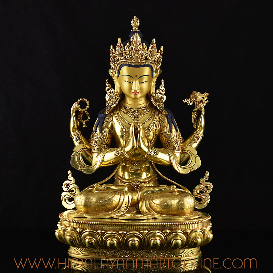 Tibetan Bodhisattva Chenrezig Statue