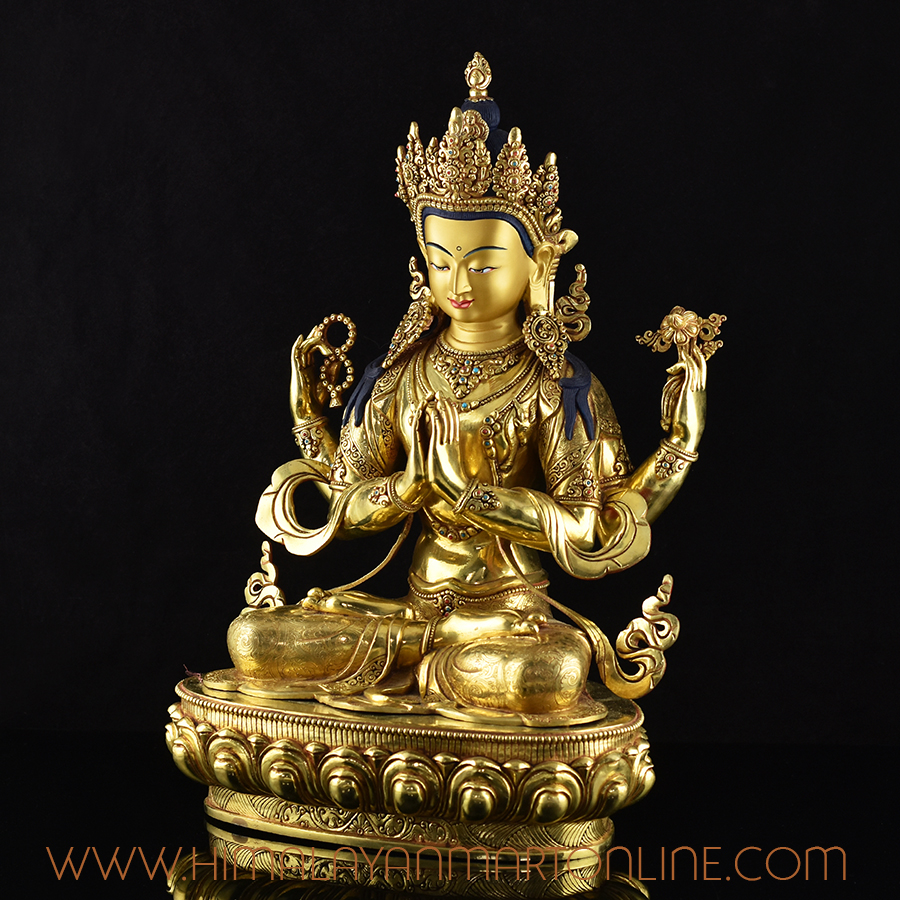 Tibetan Bodhisattva Chenrezig Statue