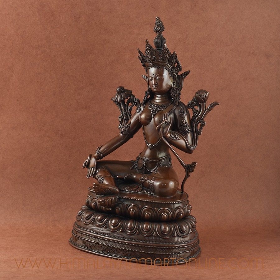 Handcrafted Green Tara Statue