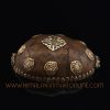 Viswa Vajra Encircled with Eight Auspicious Symbols Carved Resin Kapala