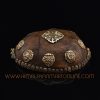 Viswa Vajra Encircled with Eight Auspicious Symbols Carved Resin Kapala