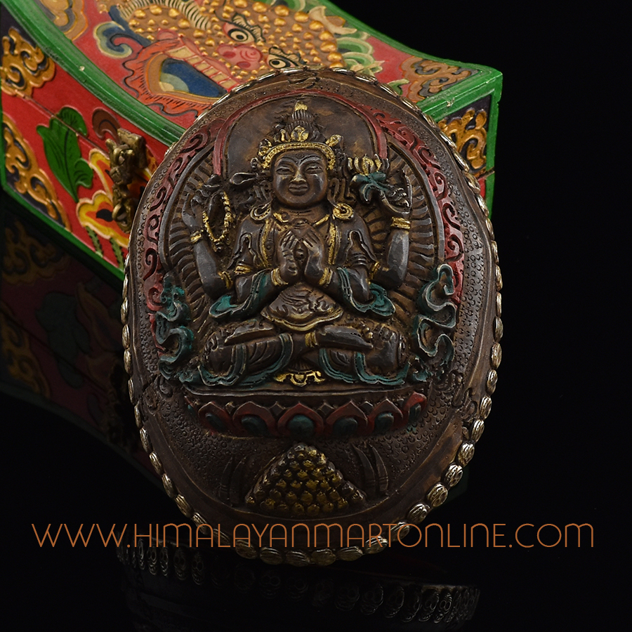 Chenrezig Carved Resin Kapala