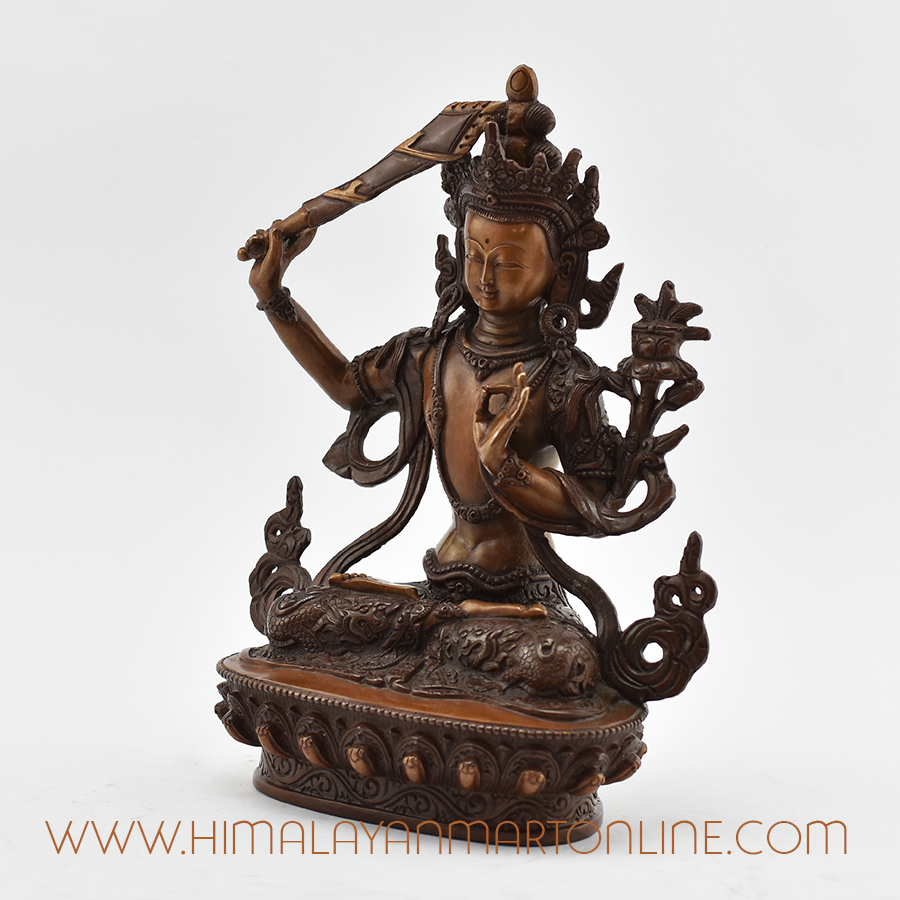 Handmade Manjushri Statue Left Detail