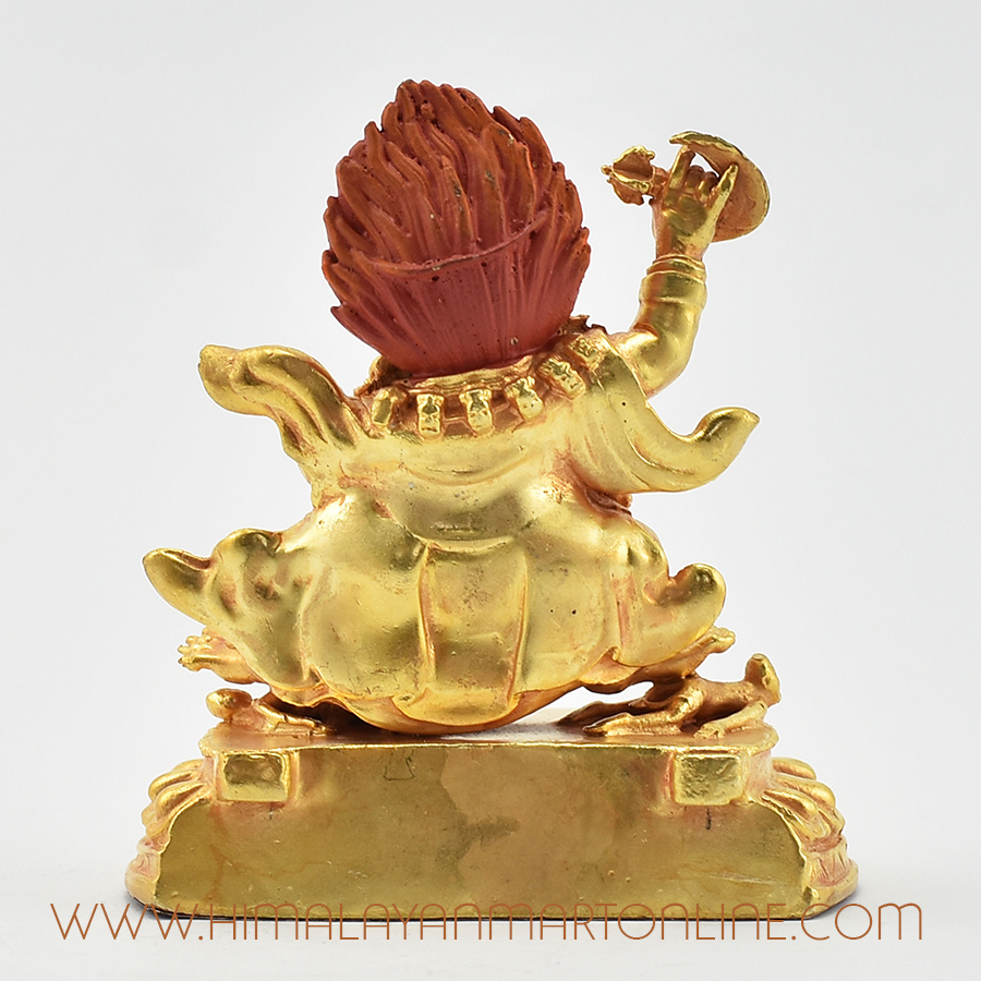 Bernagchen Mahakala Dharmapala Statue Right Detail Back without Frame Detail