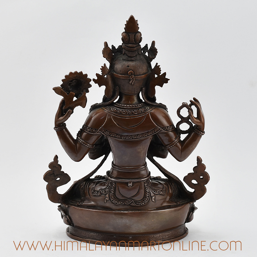 Chenrezig Four-Armed Avalokiteshvara Statue Back Detail