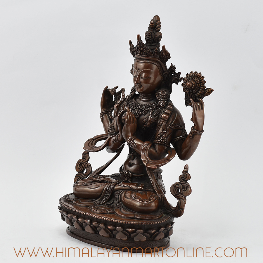 Chenrezig Four-Armed Avalokiteshvara Statue Left Detail
