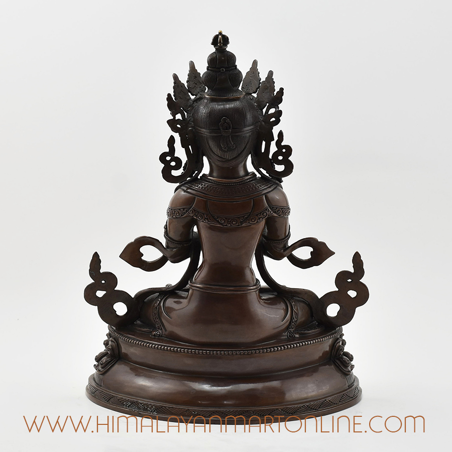 Copper Vajradhara Statue Back Detail