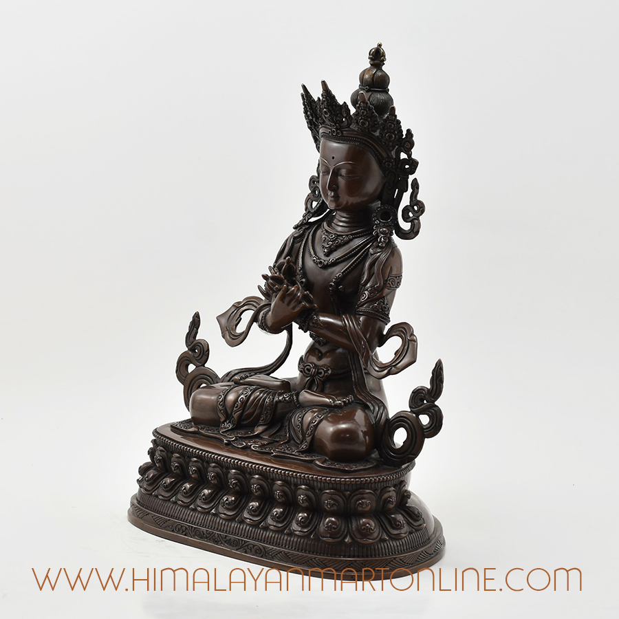 Copper Vajradhara Statue Left Detail