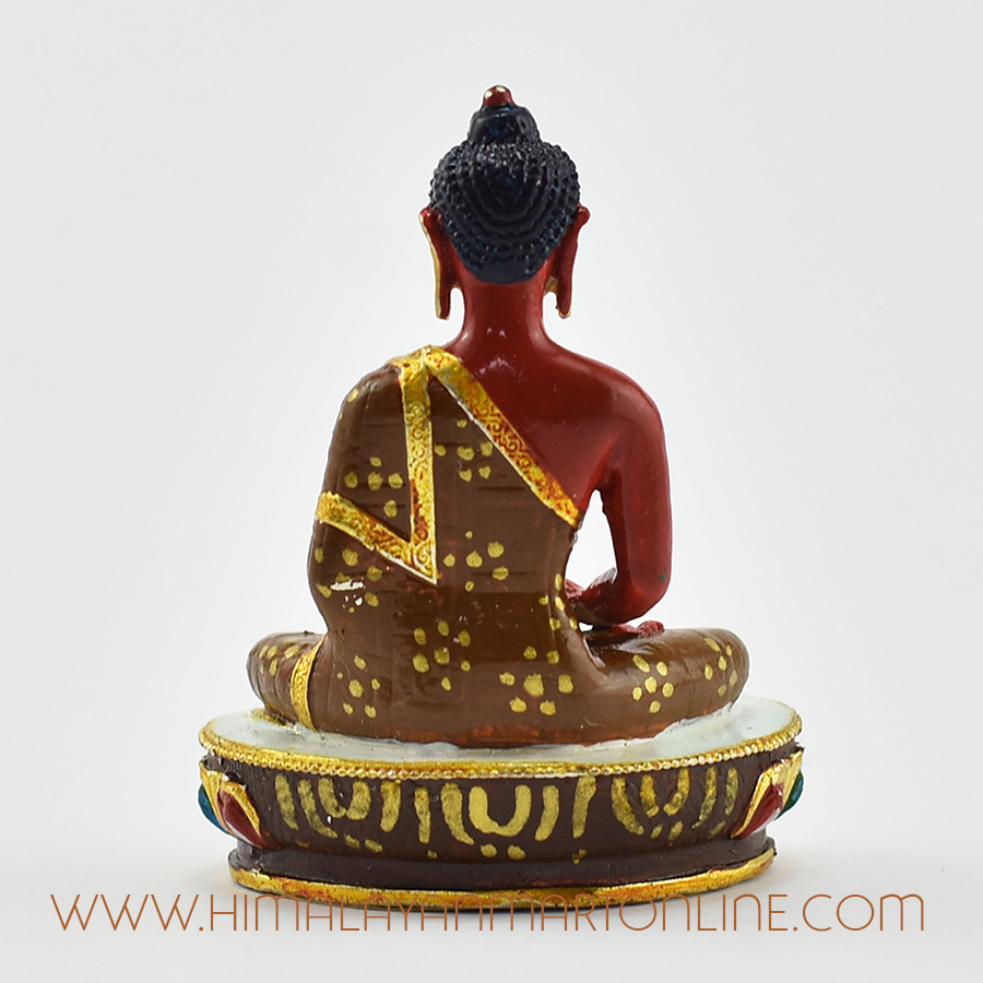Hand-Painted Amitabh Buddha Statue Back Detail