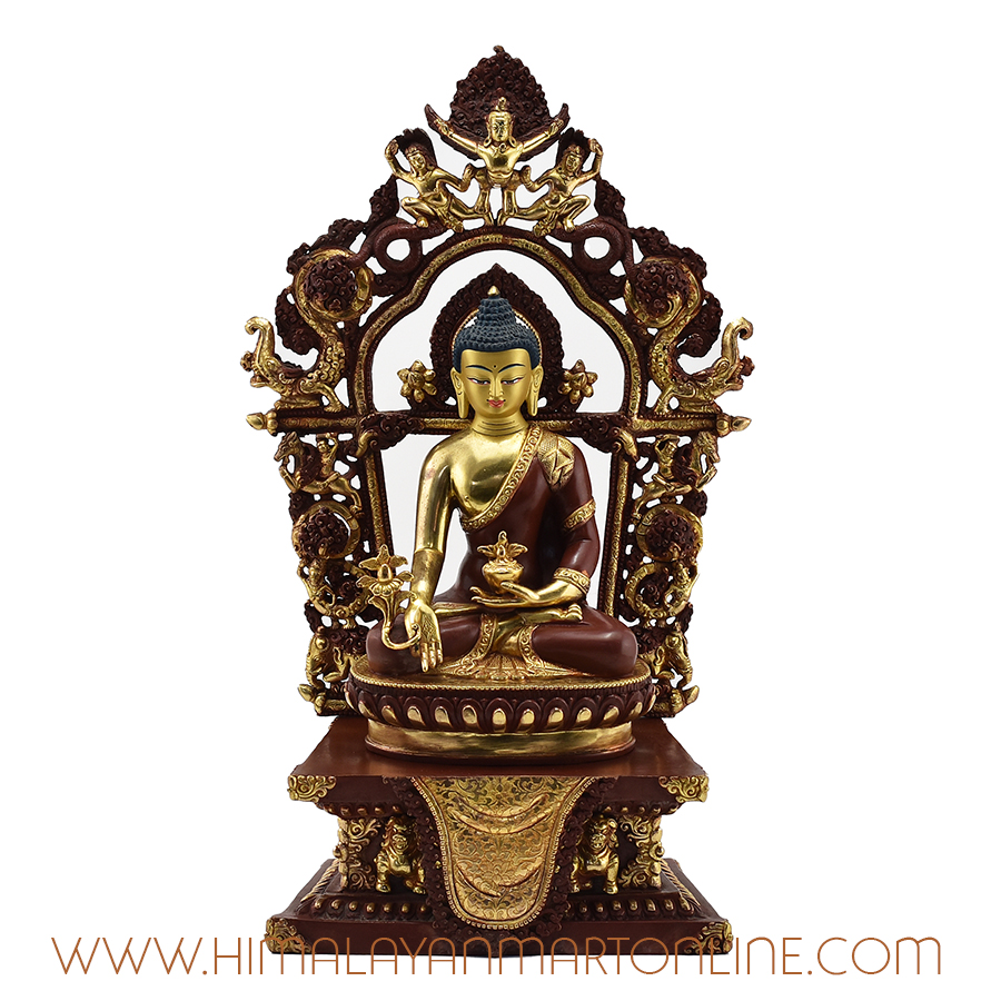 Medicine Buddha on Throne Statue