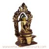 Medicine Buddha on Throne Statue Right Detail