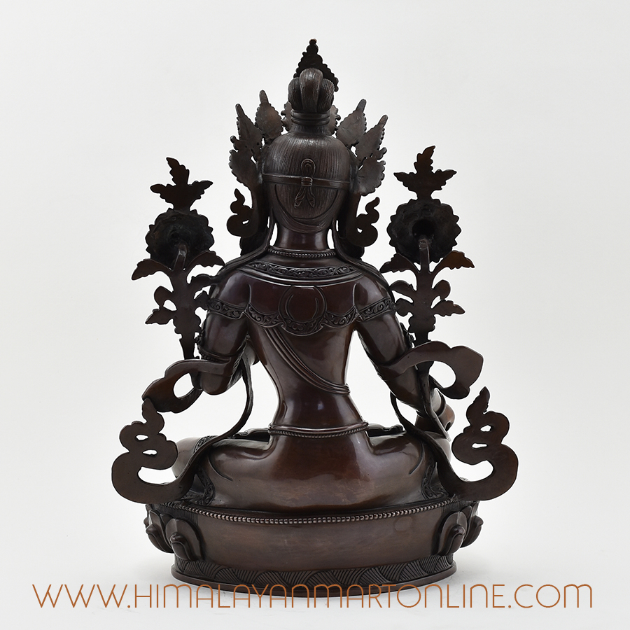 White Tara Drolkar Statue Back Detail