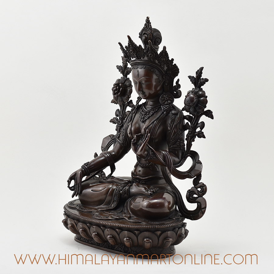White Tara Drolkar Statue Left Detail