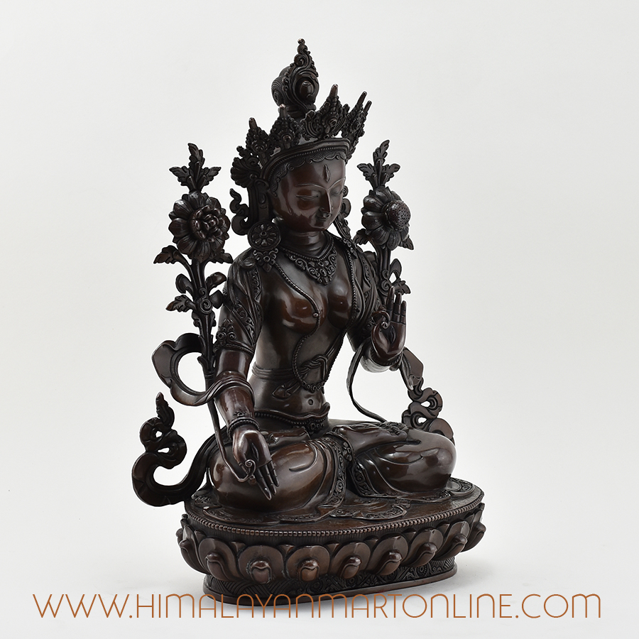 White Tara Drolkar Statue Right Detail