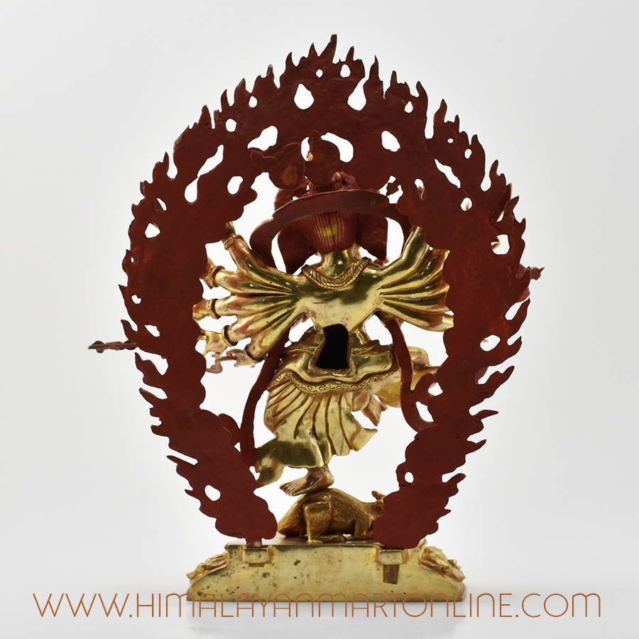 Gold-Gilded Dancing Ganesha Statue Back Detail