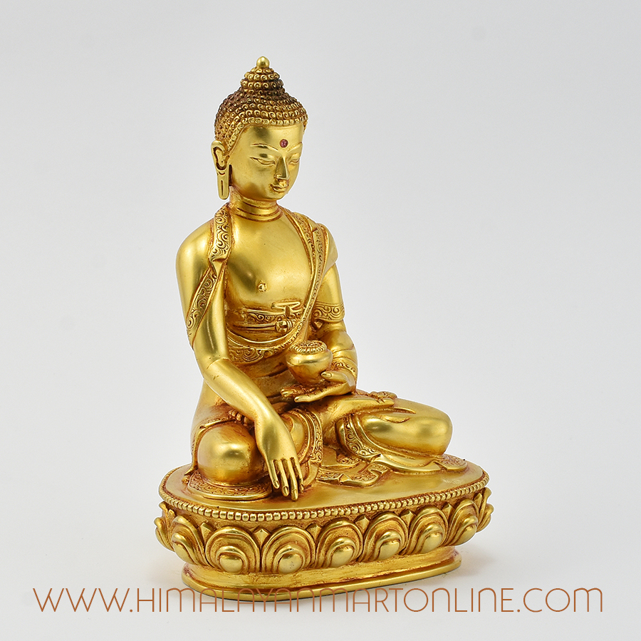 Gold-Plated Buddha Statue – Shakyamuni Right Detail