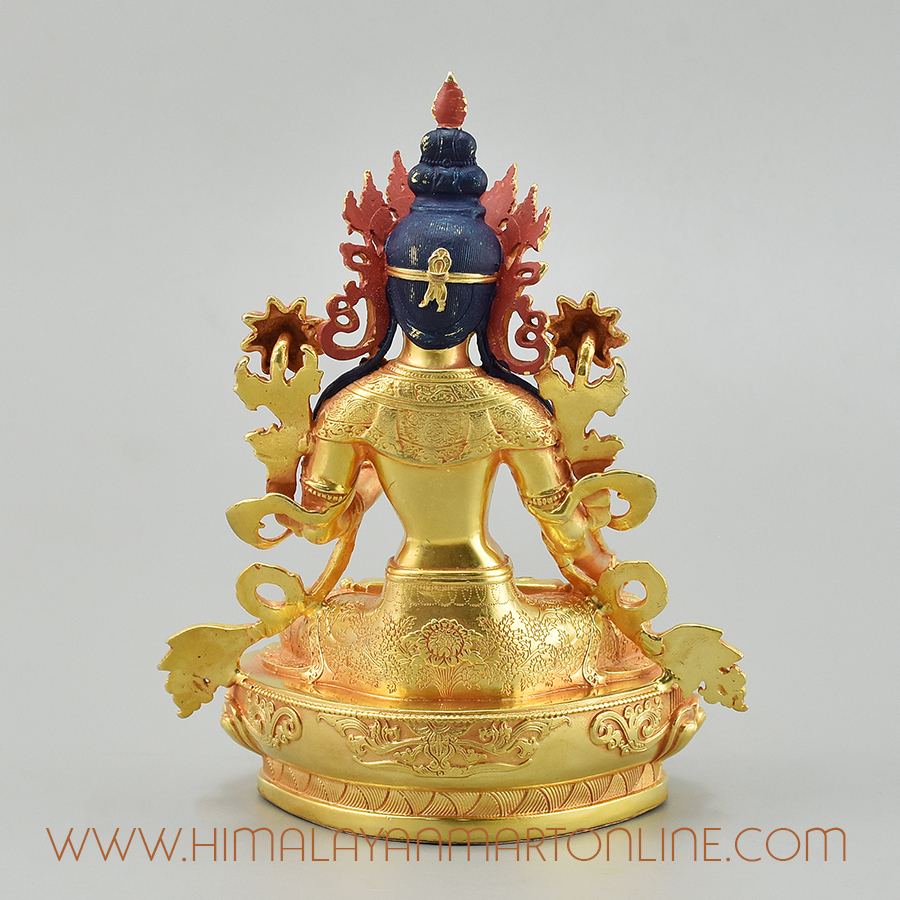 Handcrafted White-Tara Statue Back Detail