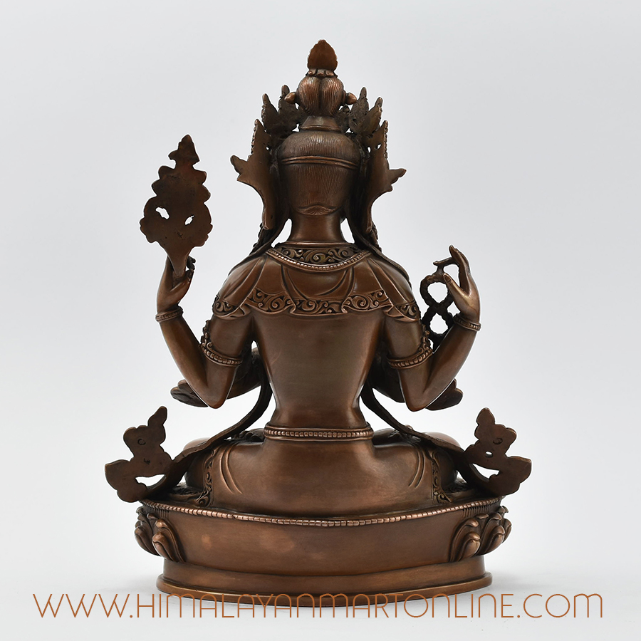 Bodhisattva Chenrezig Statue Back Detail