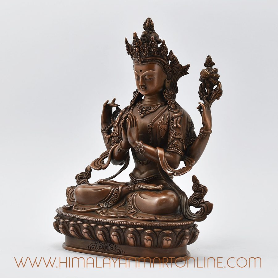 Bodhisattva Chenrezig Statue Left Detail