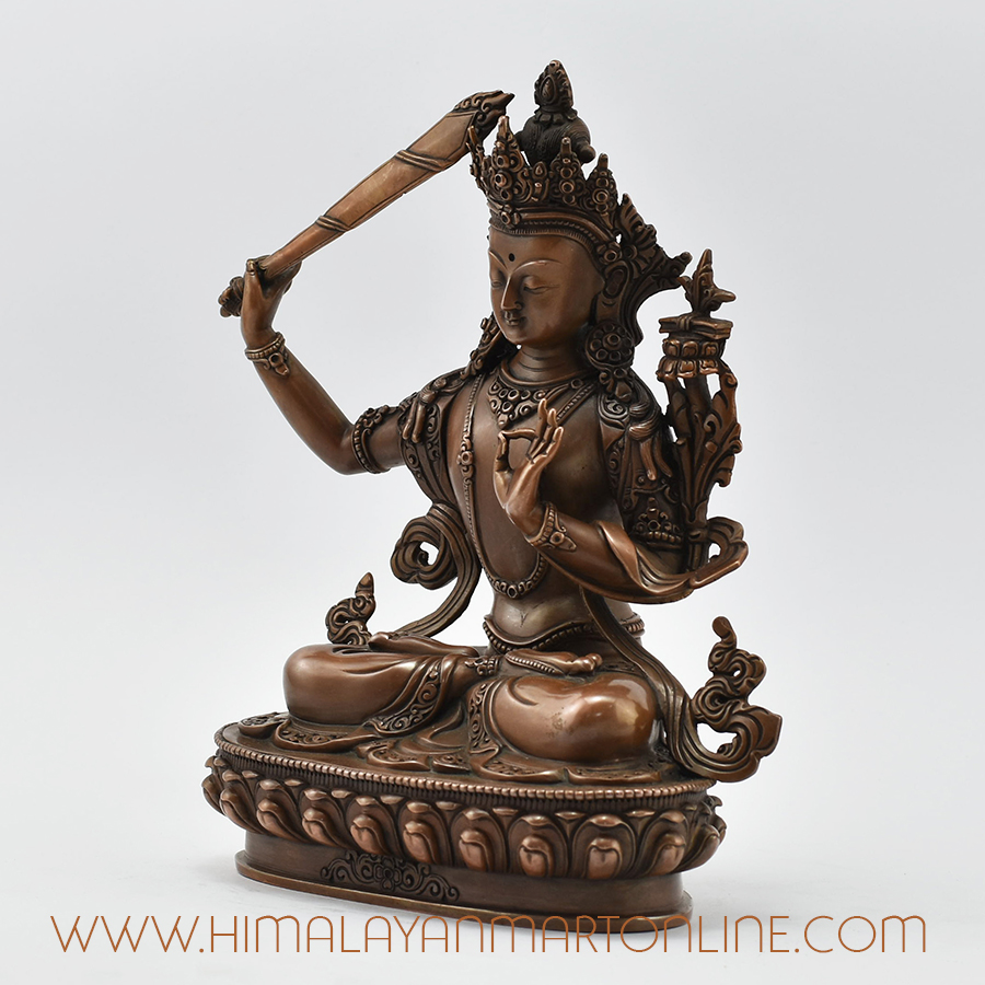 Manjushri Bodhisattva Statue Left Detail