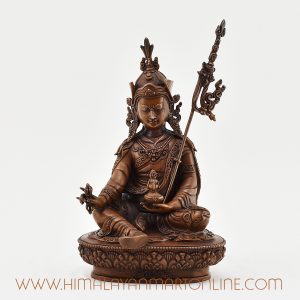 Guru Rinpoche Figurine handcrafted from copper alloy with oxidized finish