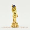 Right side of gold-plated Standing Baby Buddha Statue with traditional detailing.