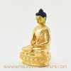 Left side of Tibetan Amitabha Buddha sculpture, showing detailed gold-plated robe