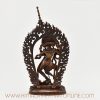 Rear view of Tibetan Vajravarahi Statue with oxidized copper finish.