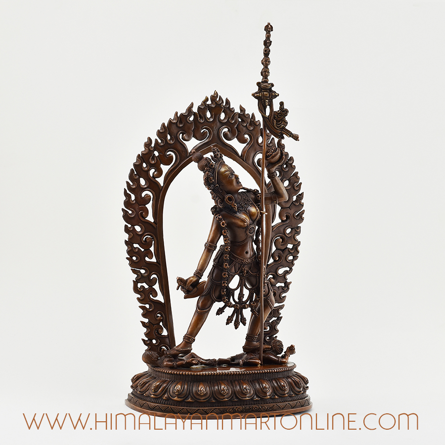 Tibetan Vajrayogini Statue Handcrafted Copper Dakini Figure 