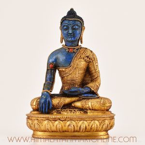 Handcrafted Lapis Buddha Statue – Shakyamuni Tibetan meditation sculpture