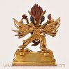Back view of a lapis inlay Hayagriva statue on a Tibetan Buddhist altar, without frame.