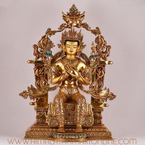 Maitreya Buddha Throne Statue – Future Buddha of Compassion on Throne