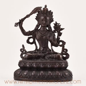 Front view of Manjushri Statue for Sale – Handcrafted Tibetan Buddhist Sculpture