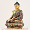 Left side view of Shakyamuni Buddha Altar Statue, handcrafted meditation Buddha statue from Nepal