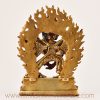 Back view of Tibetan Vajrakilaya lapis lazuli statue with frame