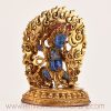 Right side of Tibetan Vajrapani Lapis Statue, showing hand-carved copper alloy protector details