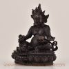 Left side view of Yellow Dzambhala Statue for Sale – Handcrafted Tibetan Buddhist Sculpture