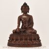 Online Shakyamuni Buddha statue handcrafted in Nepal from copper alloy with oxidized finish