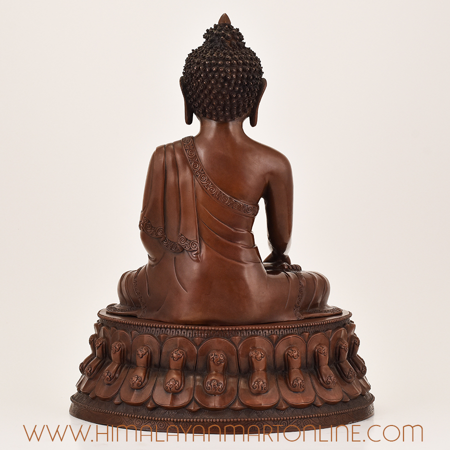 Back view of Online Shakyamuni Buddha statue handcrafted in Nepal