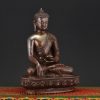 Right side view of Shakyamuni Buddha Idol showing detailed robe carvings and peaceful meditative posture.