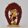 Simha Mukha Yogini Statue on altar, back view, traditional lost-wax casting