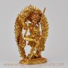 Simha Mukha Yogini Statue on altar, right side view, hand-carved details